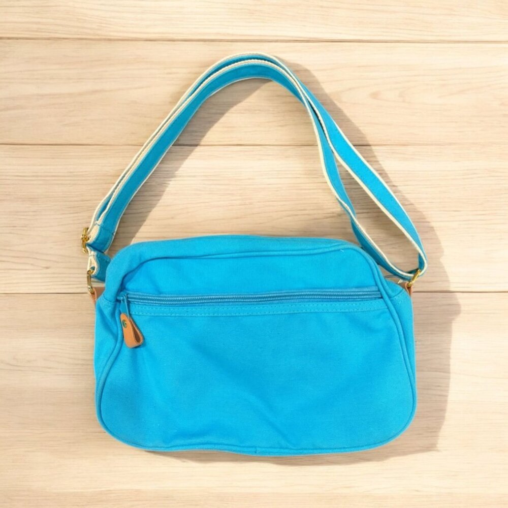 Vintage Amanda Smith Bright Blue and White Shoulder Purse 80s - Picture 3 of 10